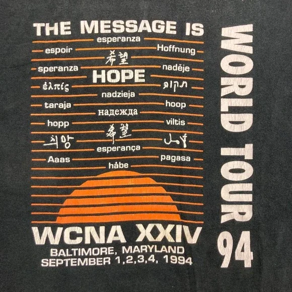 Vintage Narcotics Anonymous Shirt Mens XL Black 1994 Tour WCNA Single Stitch 90s - Picture 3 of 14